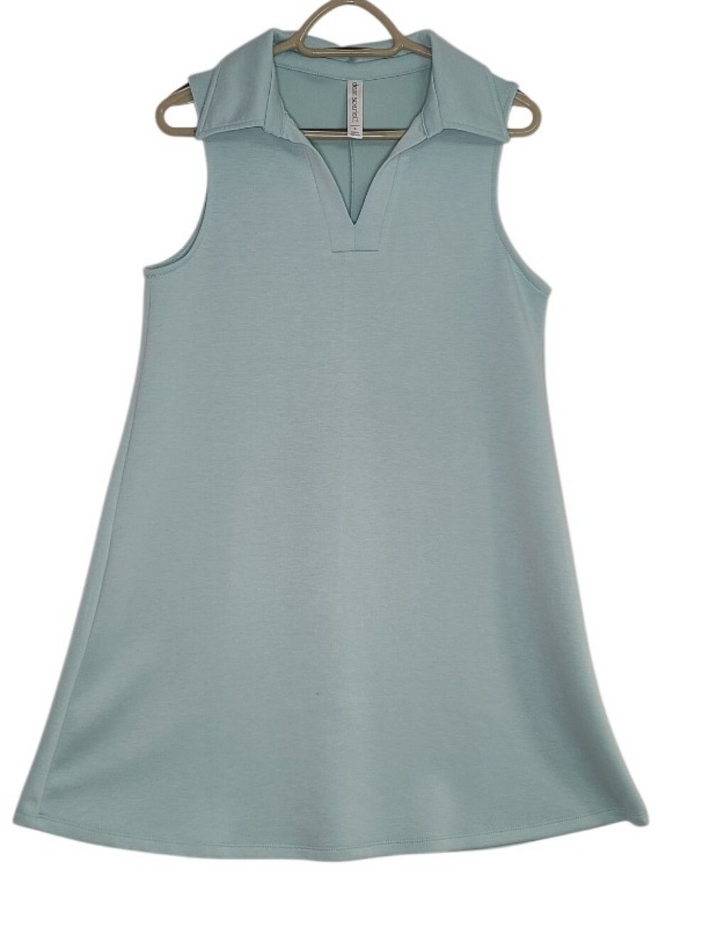 Dear Scarlett Sea Foam Green Polo Collar Sleeveless Mini Dress Size Small